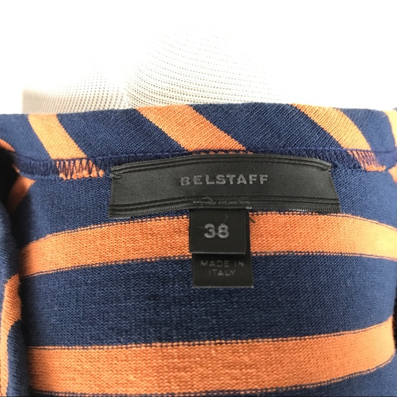 Belstaff Micah Striped Top Sz 38/XS Blue Orange - Picture 7 of 8